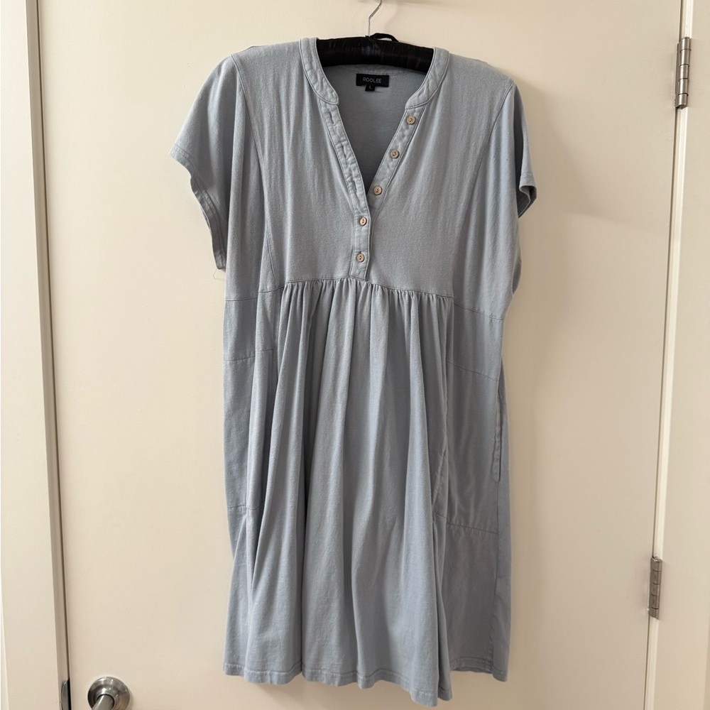 Light Blue Button-Front Dress